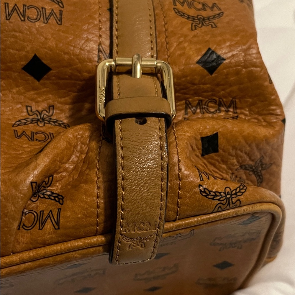 MCM Cognac Visetos Monogram Tote with Gold Plaque - Picture 5 of 16